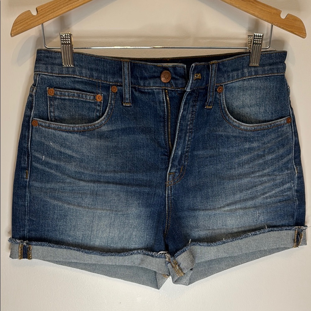 Madewell Blue Jean Shorts High-Waisted Cuffed
